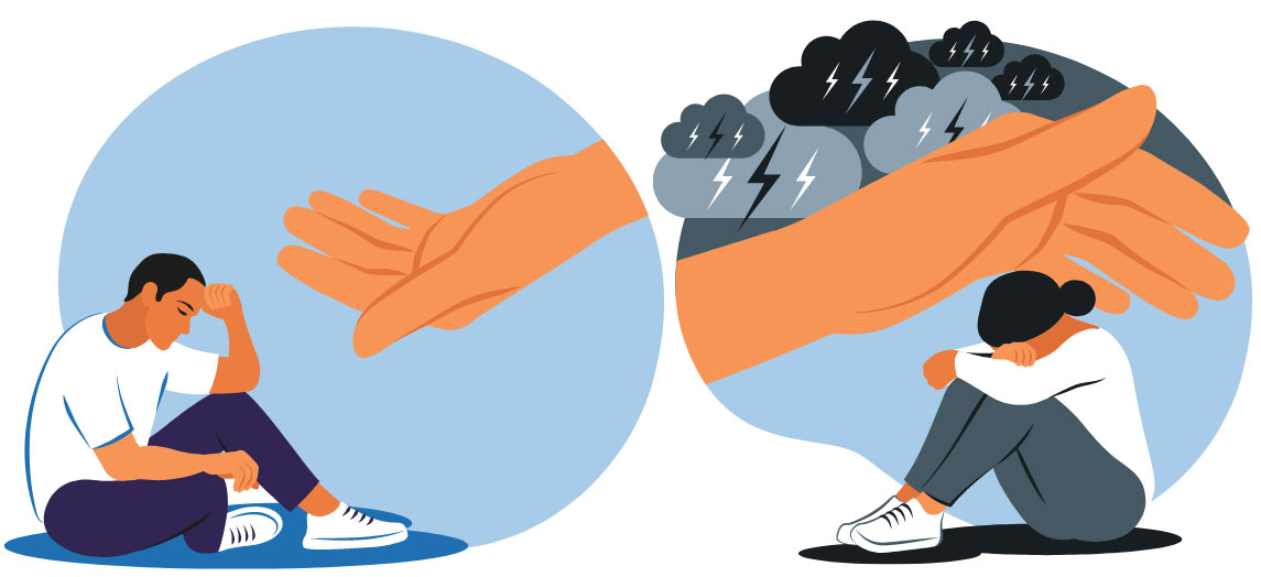 Illustration of helping during times of grief