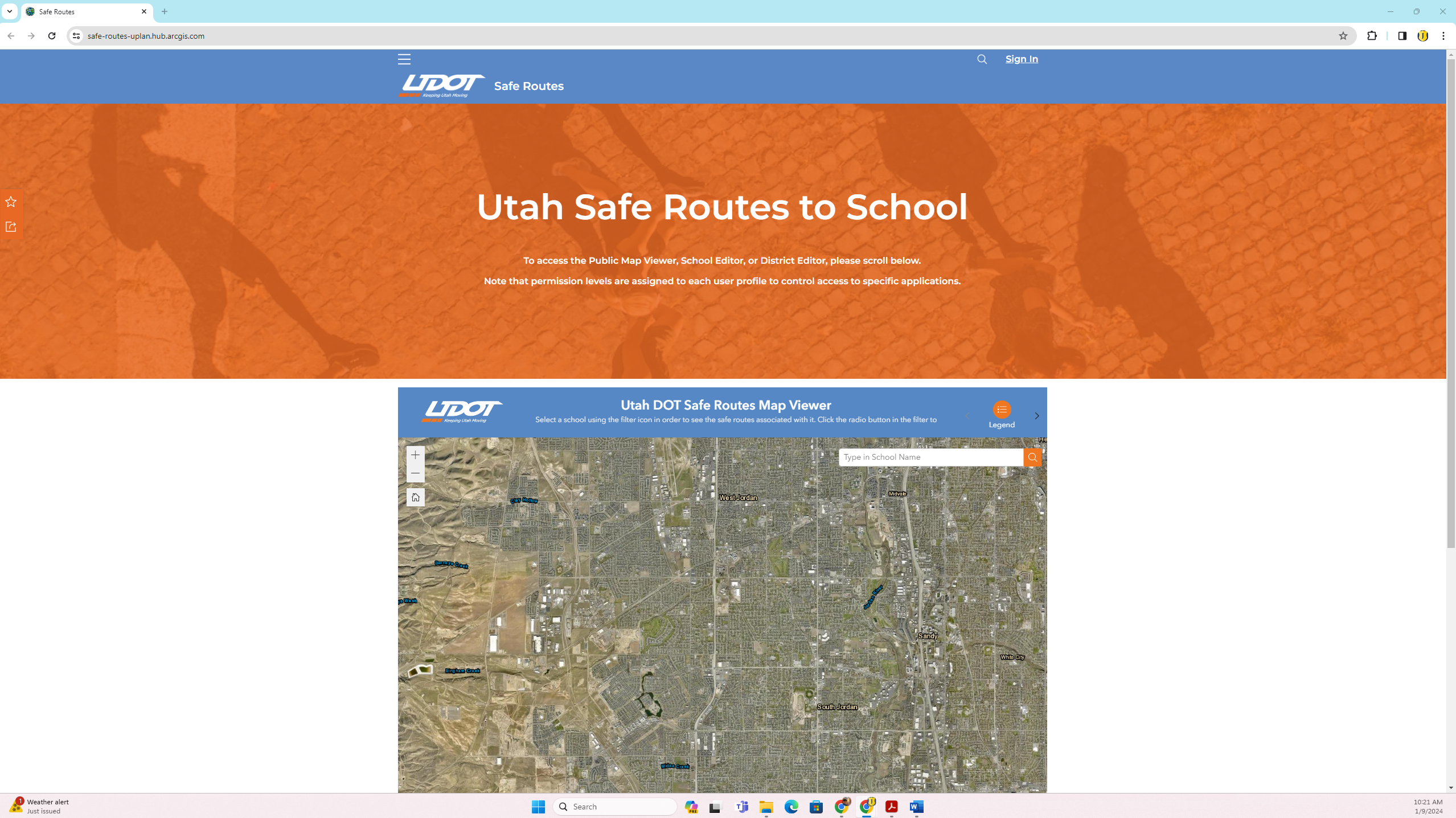UDOT Safe Schools Site